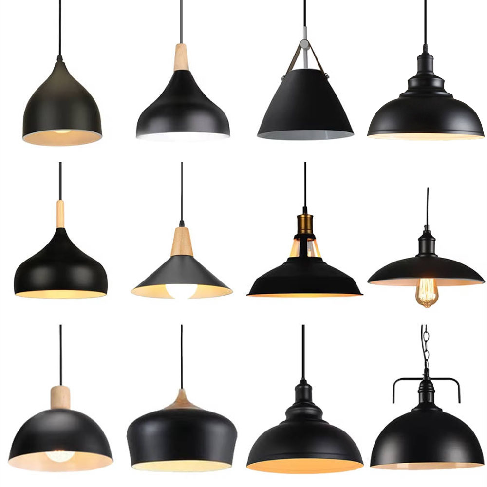 Desk Setup Vintage - Lampu Gantung Modern Nordik Besi Hitam