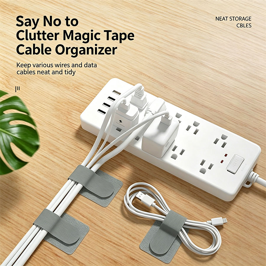 Cable Velcro Strap - 10 buah, pengatur kabel Velcro, pengatur