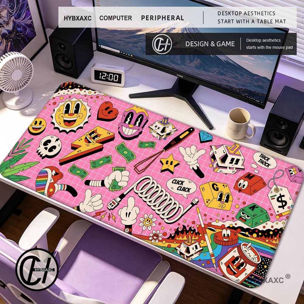 Desk Setup Diy - HYBXAXC Graffiti Mausepad Karpet Alas Meja