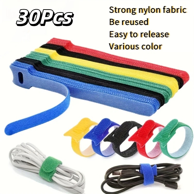 Cable Velcro Strap - 30 Buah Pengikat Kabel Velcro Multiwarna
