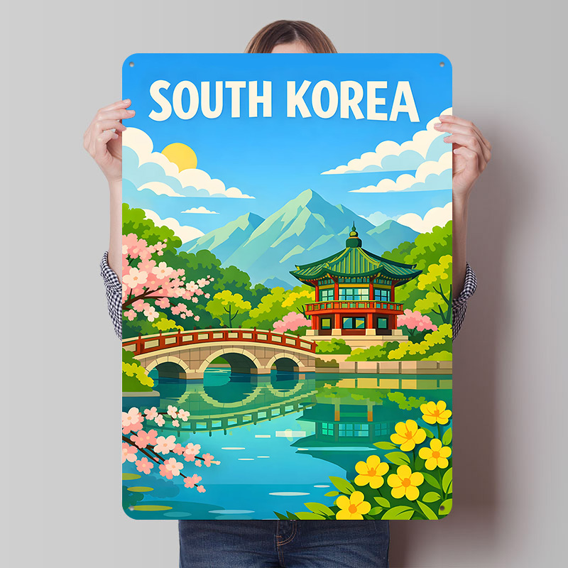Poster Perjalanan Korea Selata - Desk Setup Vintage ulasan dan harga