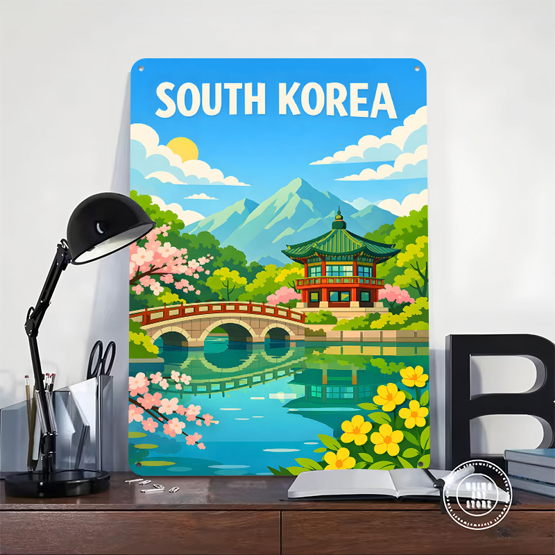 Poster Perjalanan Korea Selata - Desk Setup Vintage ulasan dan harga