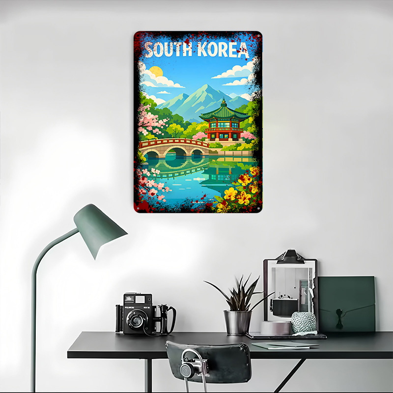 Poster Perjalanan Korea Selata - Desk Setup Vintage ulasan dan harga