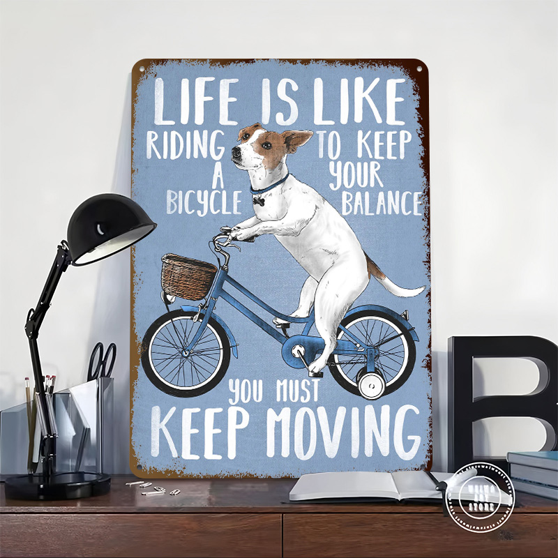 Poster Logam 'Life Is Like Rid - Desk Setup Vintage ulasan dan harga