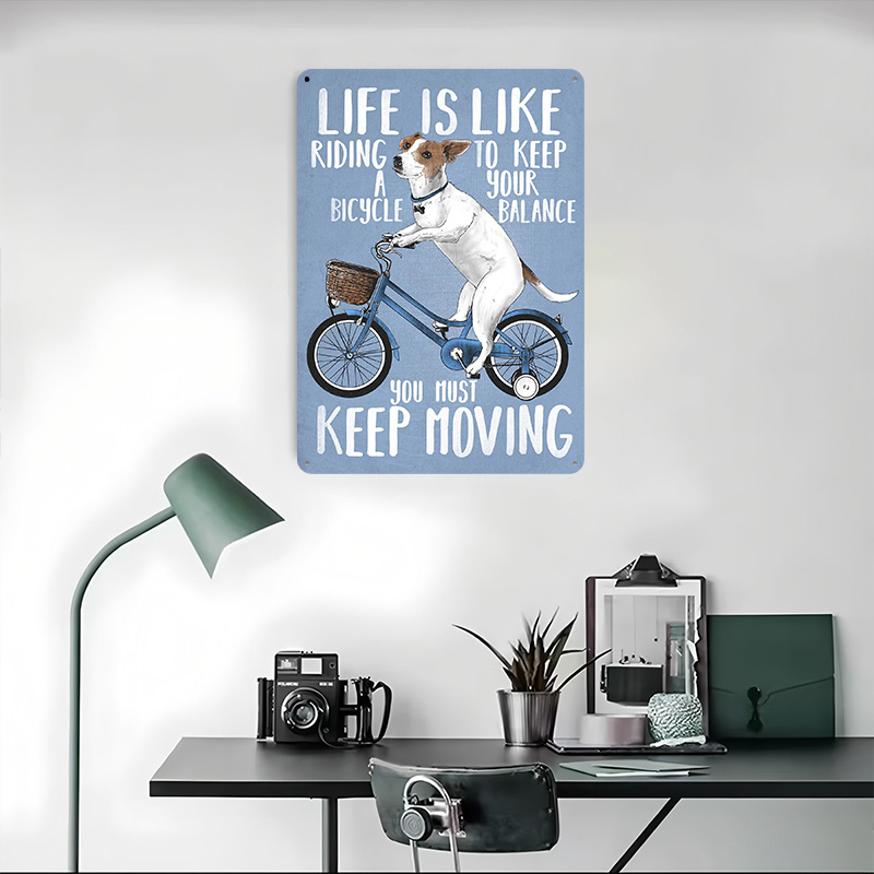 Poster Logam 'Life Is Like Rid - Desk Setup Vintage ulasan dan harga