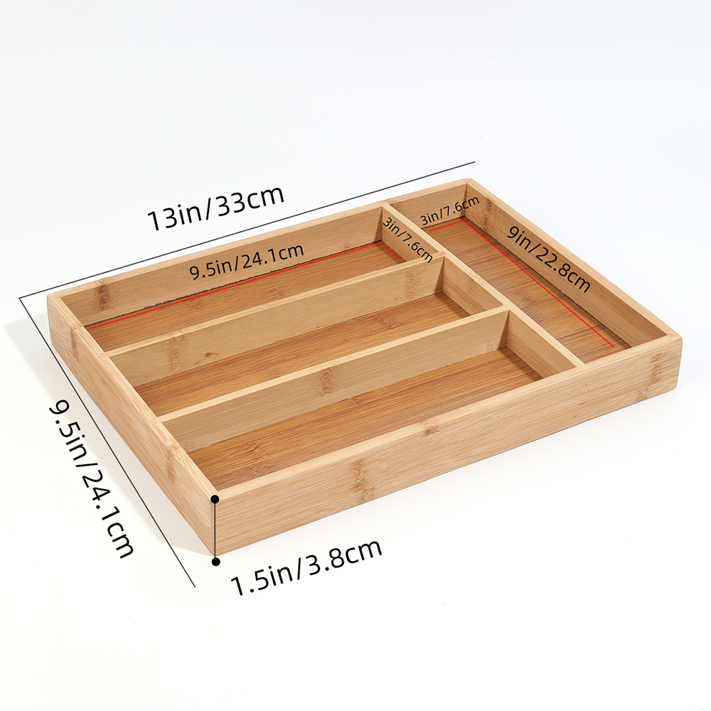 Rak nampan penyimpanan, perala - Drawer Organizer Bamboo ulasan dan harga