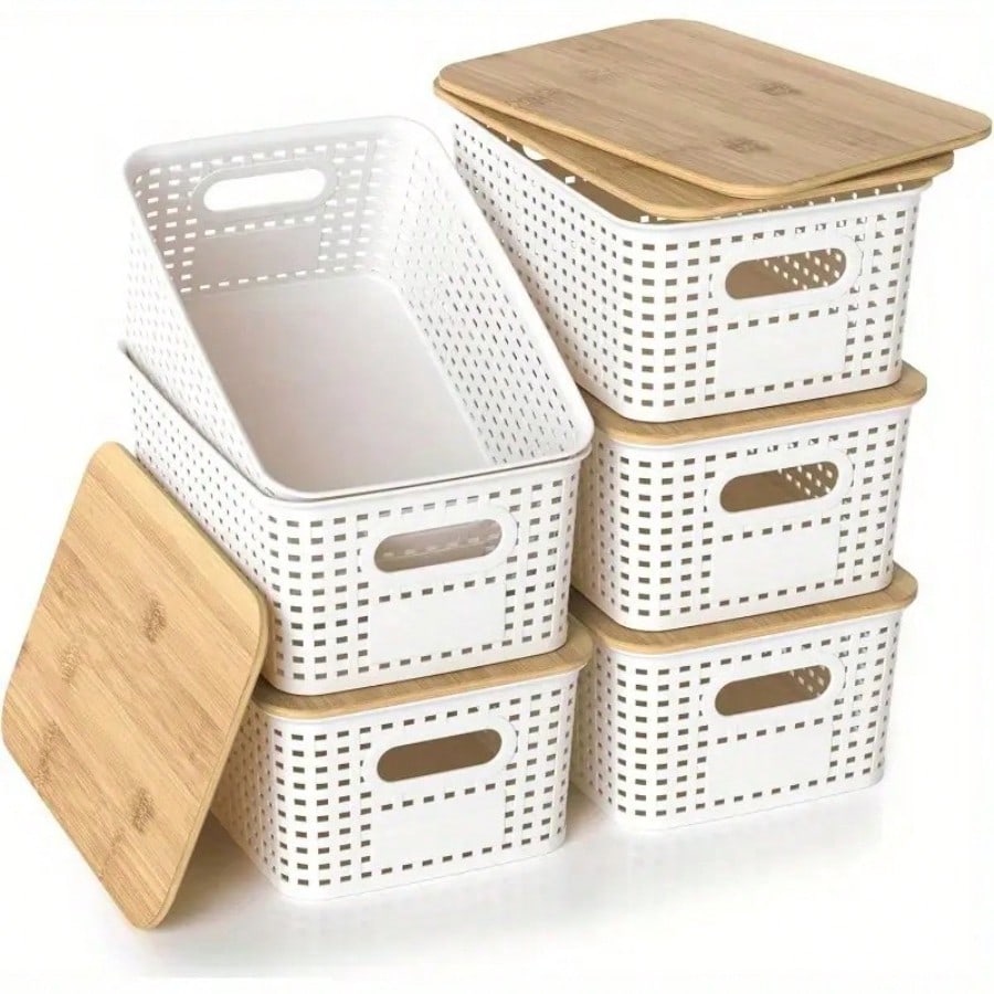 6 Paket Keranjang Penyimpanan  - Drawer Organizer Bamboo ulasan dan harga