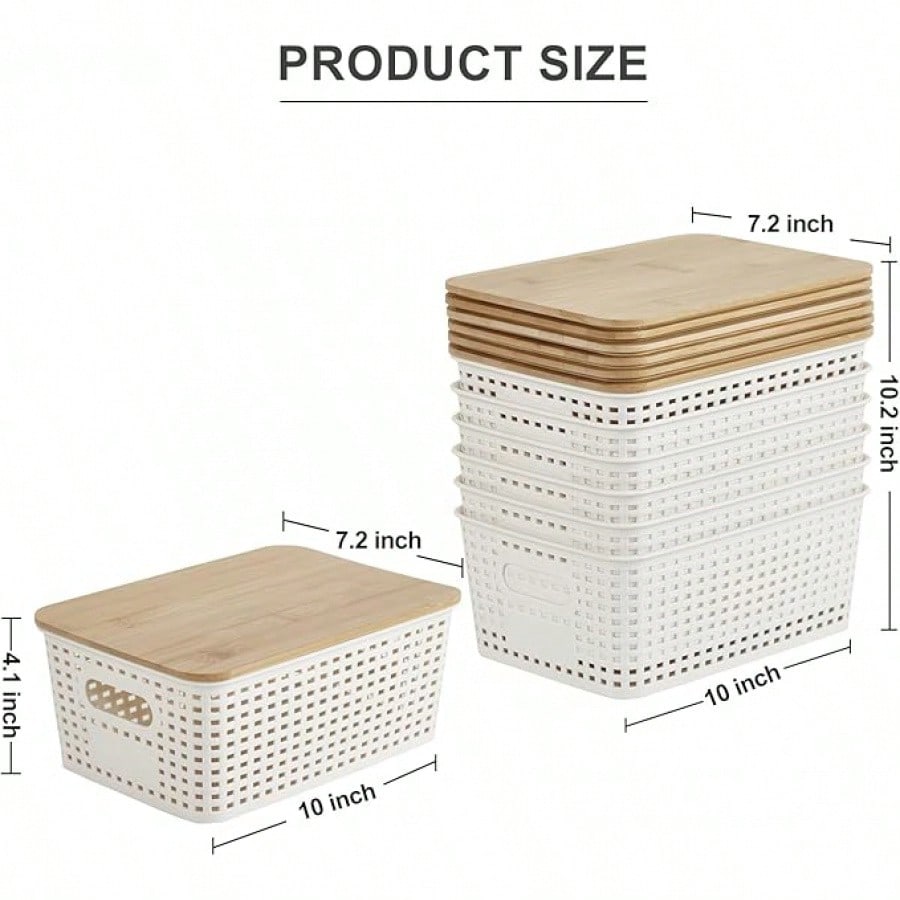 6 Paket Keranjang Penyimpanan  - Drawer Organizer Bamboo ulasan dan harga