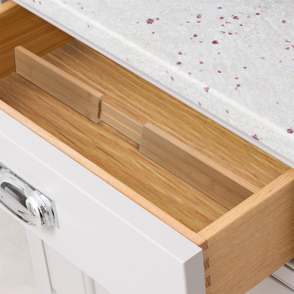 2 Buah Pembagi Laci Bambu yang - Drawer Organizer Bamboo ulasan dan harga