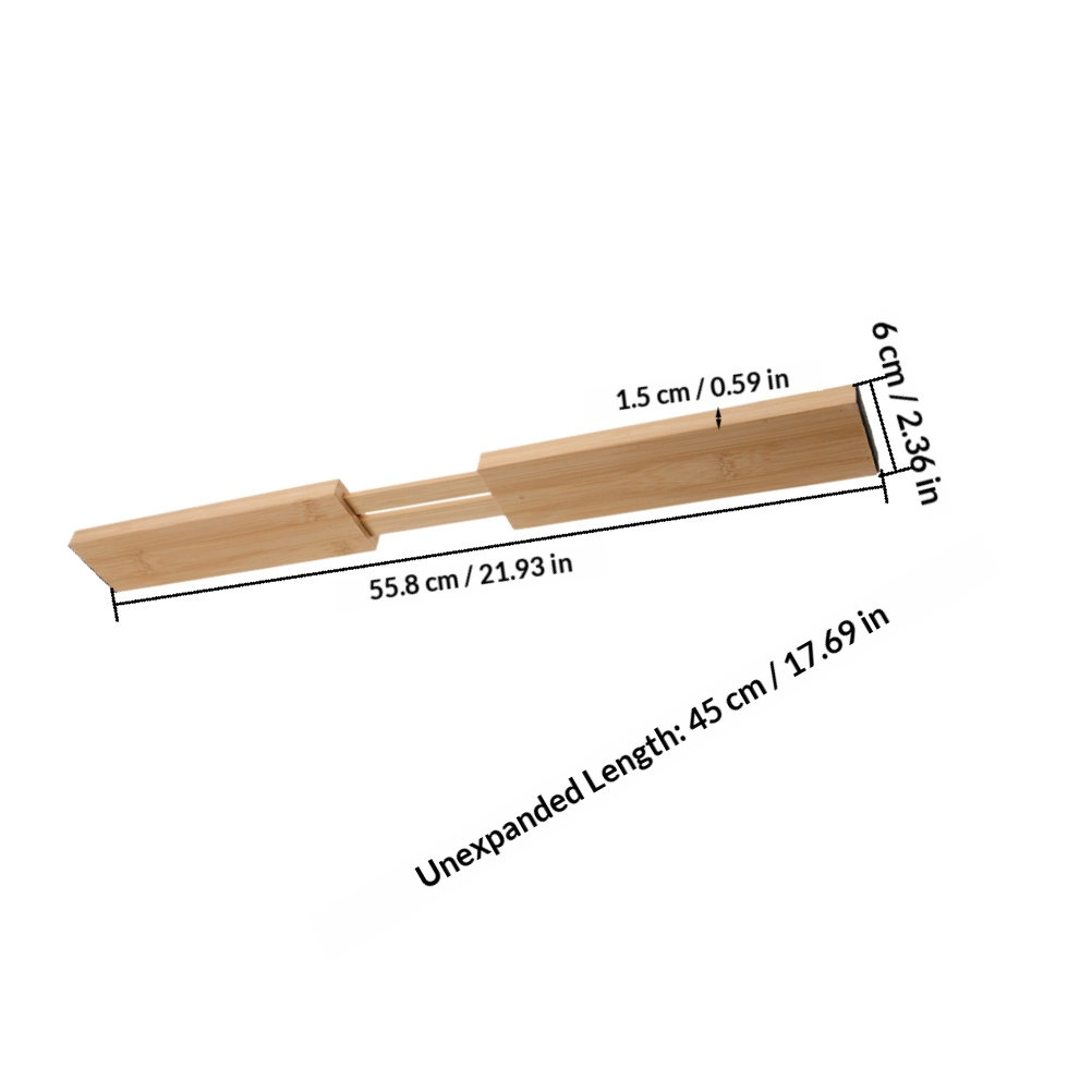 2 Buah Pembagi Laci Bambu yang - Drawer Organizer Bamboo ulasan dan harga