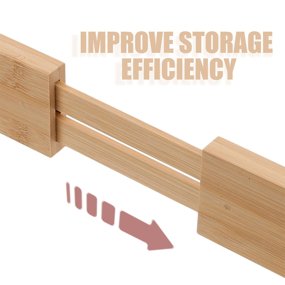 2 Buah Pembagi Laci Bambu yang - Drawer Organizer Bamboo ulasan dan harga