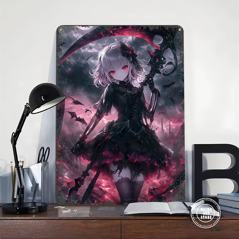 Poster Gadis Grim Reaper Setan - Desk Setup Vintage ulasan dan harga