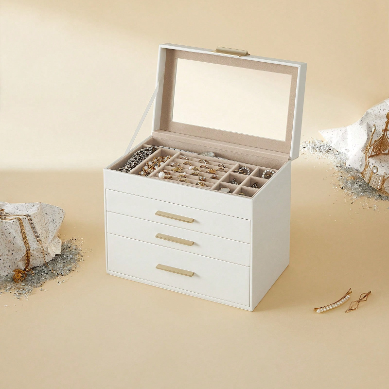 Kotak Penyimpanan Perhiasan 4- - Drawer Organizer Bamboo ulasan dan harga