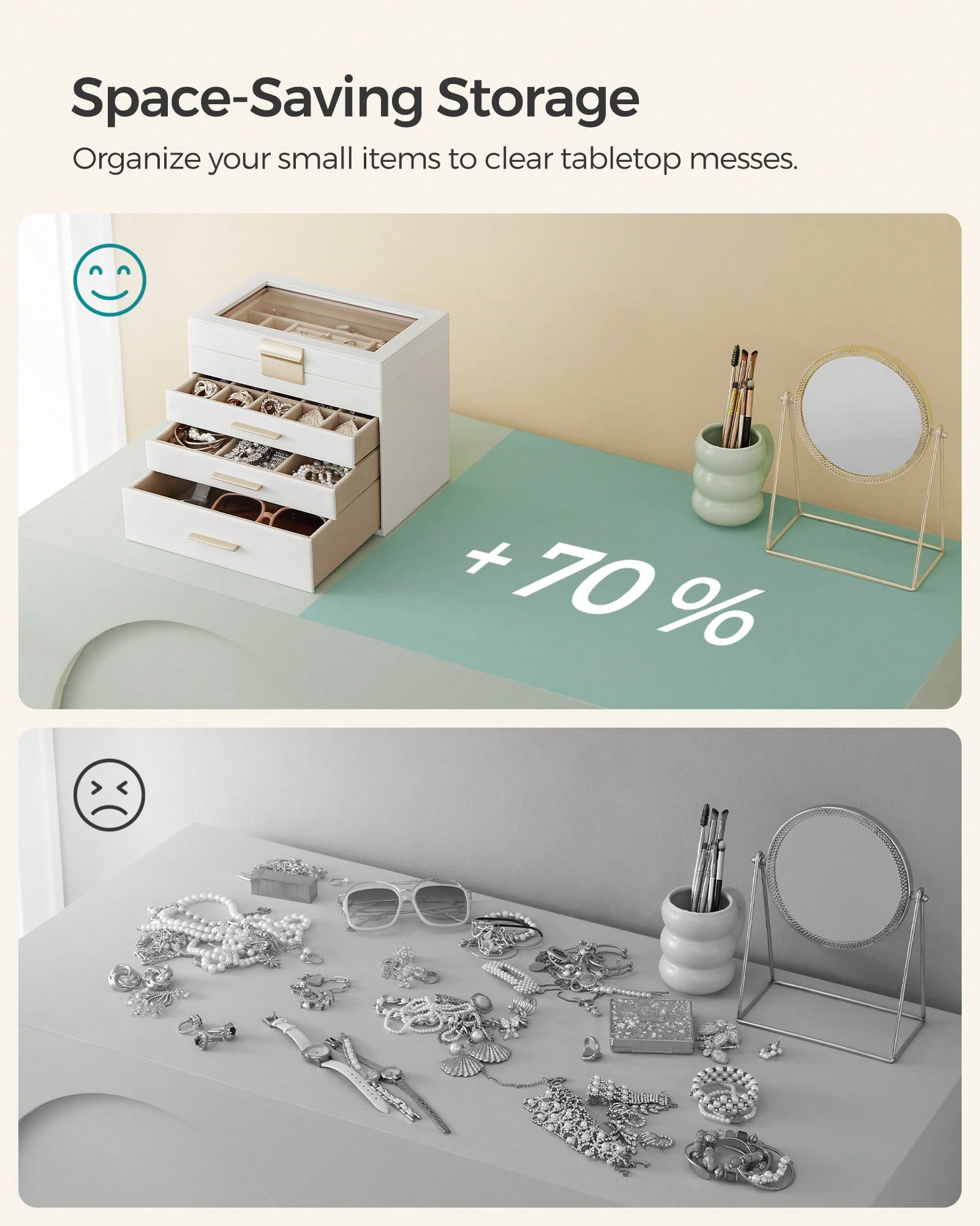 Kotak Penyimpanan Perhiasan 4- - Drawer Organizer Bamboo ulasan dan harga