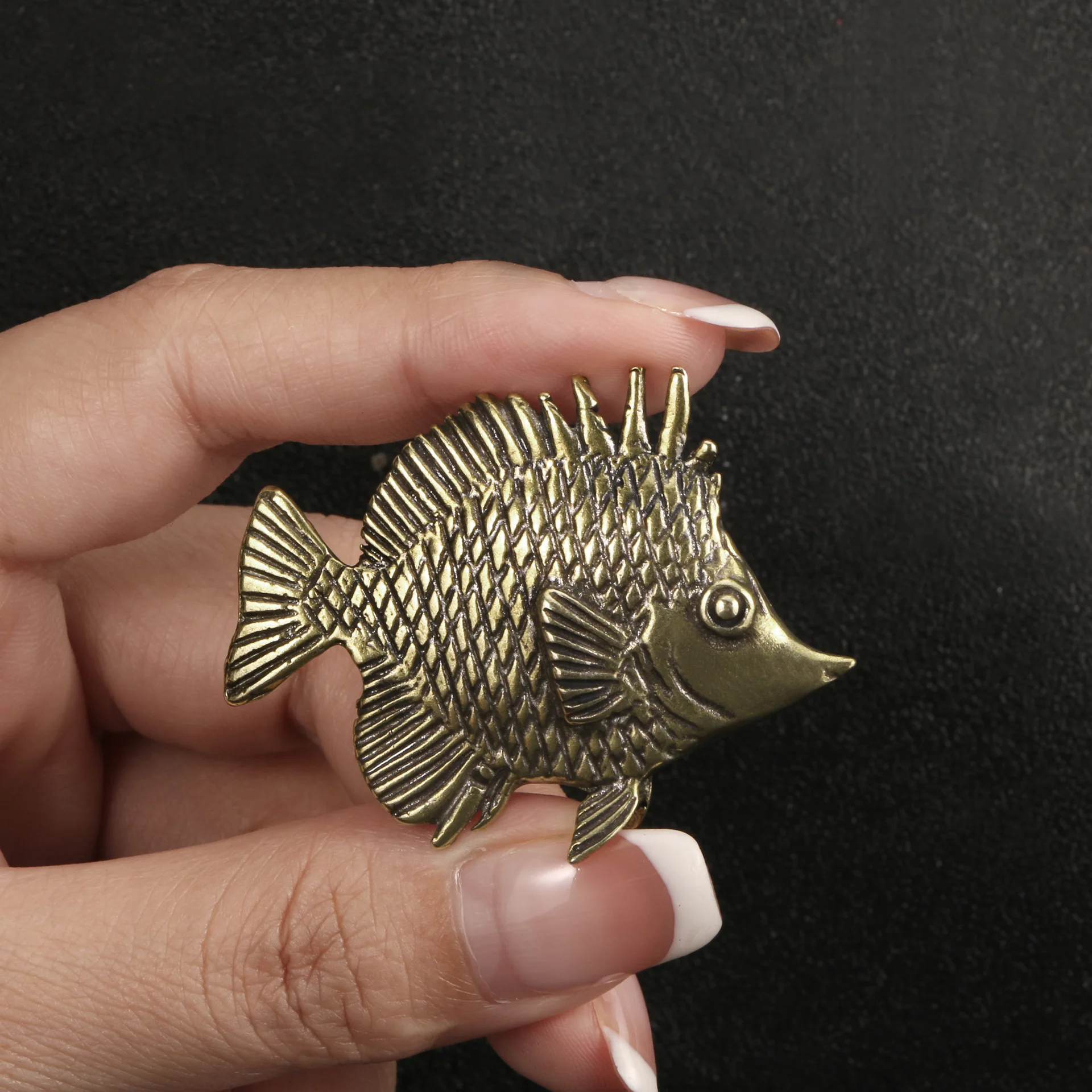 Ikan ornamen kuningan ikan ant - Desk Setup Cute ulasan dan harga