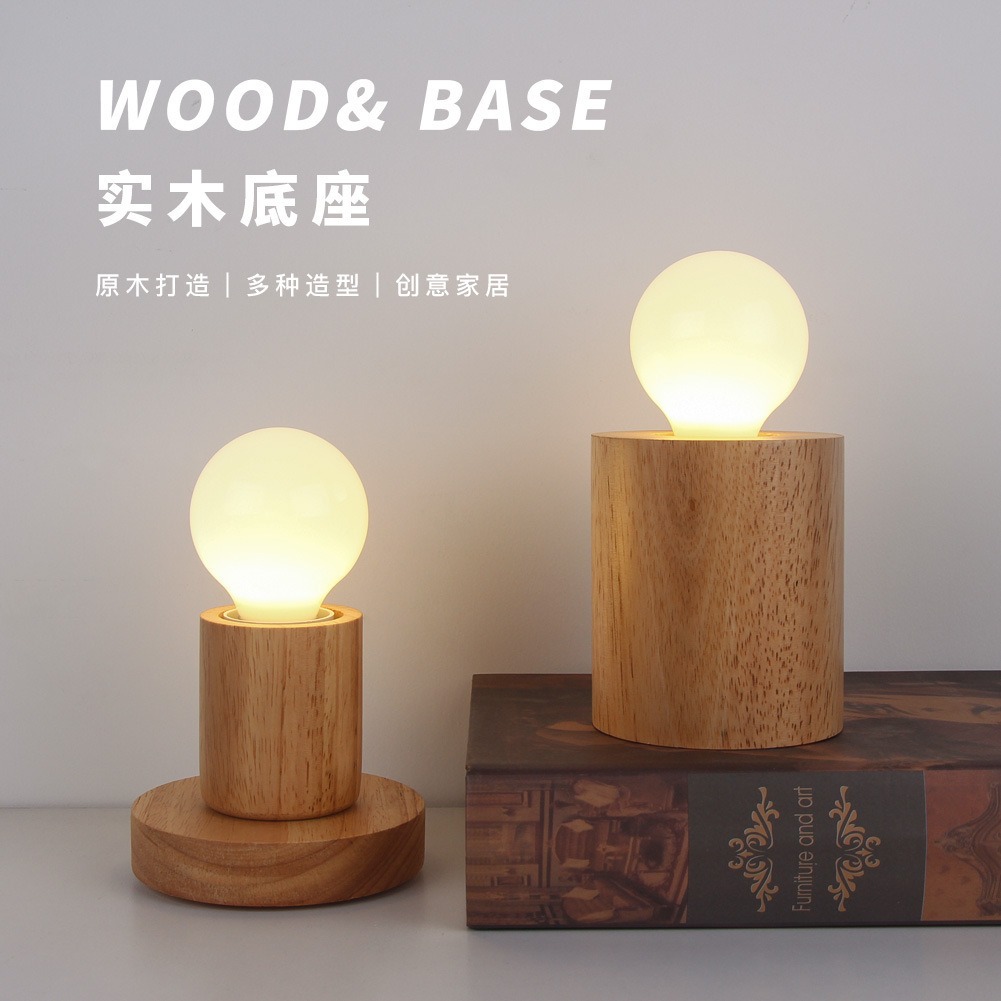 Lampu Meja Kayu Retro Soket E2 - Desk Setup Vintage ulasan dan harga